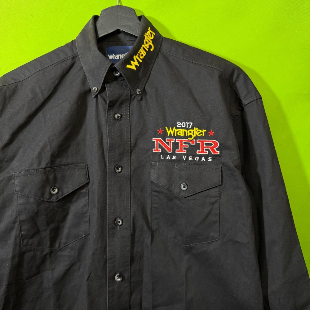 Wrangler 2017 NFR Las Vegas Rodeo Shirt Mens Small Black Long Sleeve MP2332X